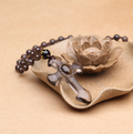 Obsidian Cross Pendant Necklace Jewelry