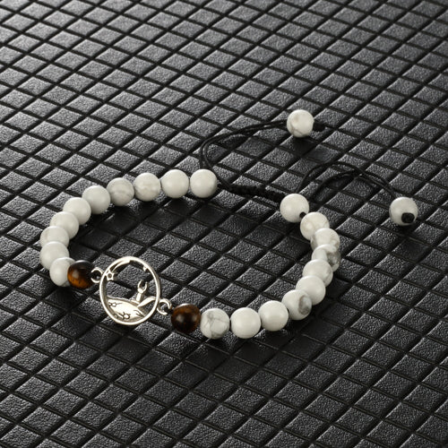 Couple Bracelet with Obsidian and Tigereye Beads