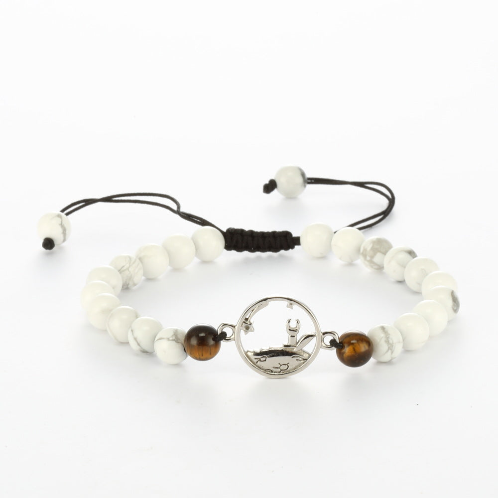 Couple Bracelet with Obsidian and Tigereye Beads